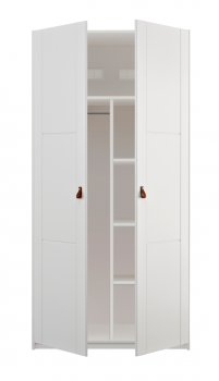 Schrank 100 cm mit Türen und Einteilung in weiß